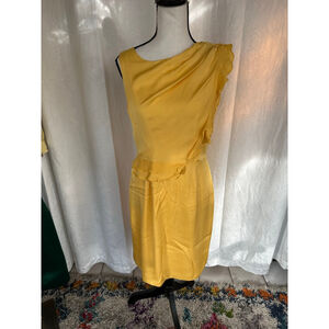 Antonio Melani “Allison” Marigold Yellow Silk A-Line Sleeveless Cocktail - 10